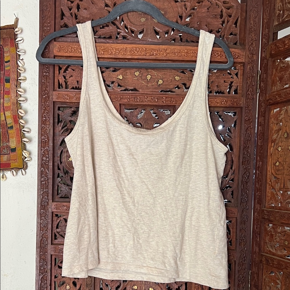 MATE The Label Soft Oatmeal Color Medium Cotton Tank